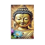 WALS Buddhismus-Poster Buddha Zazen 1 dekorative Leinwand 