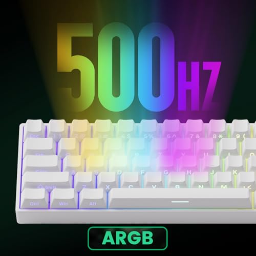 Image of MONSGEEK FUN60 Pro Rapid Trigger Gaming Keyboard 8k SP Magnetic Switch HE Keyboard Multi-Modes Wireless 60% White Shine-Through (Glare Magnetic Switch)