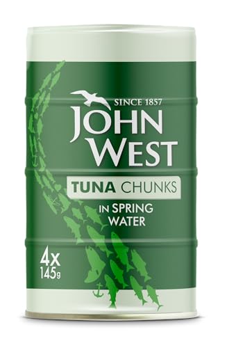 John West Tuna Chunks in Spring Water, 145g (Pack of 4)