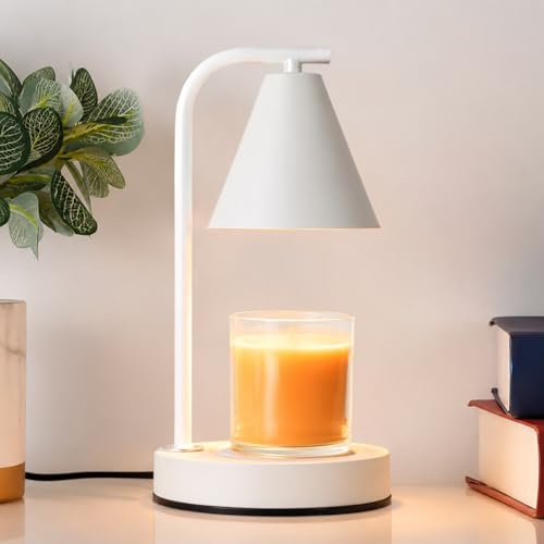 kobodon Candle Warmer Lamp, Electric Candle Lamp Warmer Birthday for Mom Women Home Bedroom Decor Dimmable Wax Melt Warmer for Scented Wax with 2 Bulbs, Jar Candles (White)