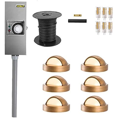 VOLT Brass LED Deck Light 6-Pack Kit Cover