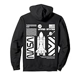 nasa space shuttle worm e insignia meatball logo felpa con cappuccio