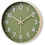 Olive Green and Gold Wall Clock