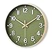 HZDHCLH Wall Clocks Battery Operated,12 inch Silent Non Ticking Modern Wall Clock for Living Room Bedroom Kitchen Office Classroom Decor (Olive Green and Gold)