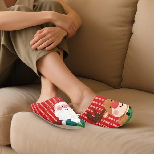 Slippers for Women Men Warm Bedroom Shoes Unisex Adult Non Slip Christmas Slippers4
