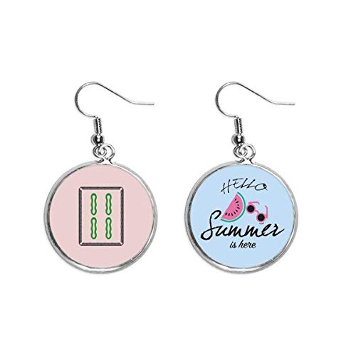 Pendientes de sandía con patrón de mahjong Bamboo Bar 4 para el verano