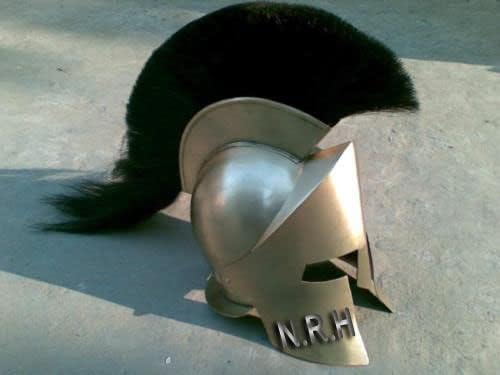 Medieval 300 Spartan Armor Helmet | King Leonidas Helmet with Black Plume |