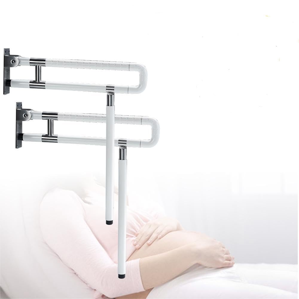 Asidero para inodoro, de pared, para ducha, soporte de inodoro, ayuda para levantarse de pie, mango de seguridad, para personas mayores, acero inoxidable, hasta 300 kg, 75 cm
