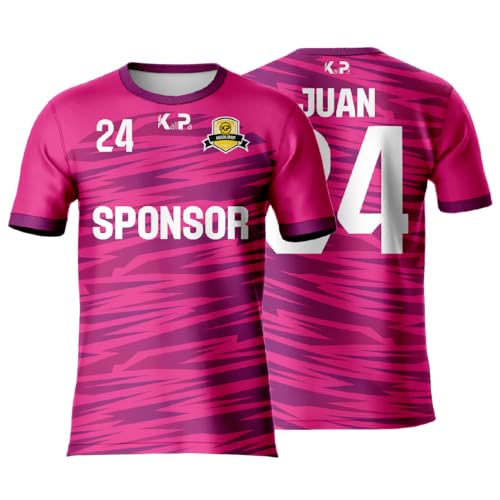 KALLPA Sport Camiseta Deportiva de fútbol Personalizada. Niños y Adultos. Solo Camiseta. Personaliza con Nombre, Escudo, número y Sponsor. (Modelo 42, Solo Camiseta)