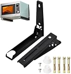 1 Pair Adjustable Microwave Brackets, Foldable Stretch Microwave Oven Wall Mount Bracket from 9 to 15.7 Inch, Universal Stainless Steel Microwave Oven Rack for Most Microwaves