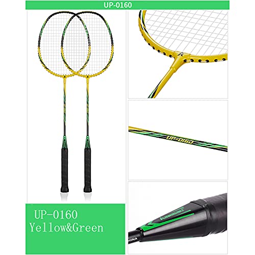image for U/D Kawasaki- 2 Player Badminton Racquets Set Double Rackets Aluminum 