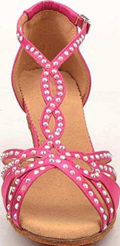 Chaussures de danse salsa T-bar avec strass et semelle souple de pratique