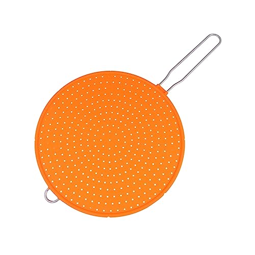 OKUMEYR Silicone Oil Splatter Guard Pot Safeguard with Unique Mesh Design Spill Lid Cover for Kitchen Cooking Cafe and Restaurant Use Random Color Random Color