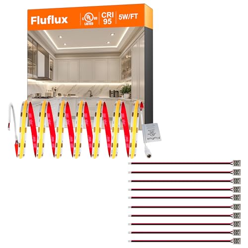Tira de LED COB 3500K 32.8FT 24V con conectores miniatura 1