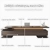 Executive Desk - Modern l Shaped Executive Desk with Drawers, Executive Office Desk with Light Strip, Office Desk l Shape with Multi-Function Cable Box, No Installation Required (94.5)