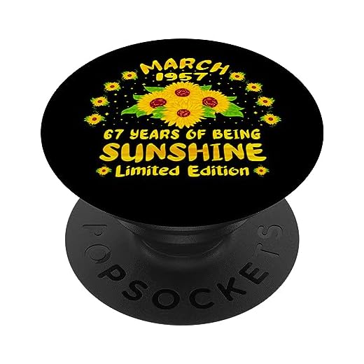 67 Cumpleaños 67 Años Amantes del girasol Nacidos en marzo 1957 PopSockets PopGrip Intercambiable