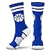 Basketball Woven Mid-Calf Socks | Classic Stripe & Ball | Royal & White