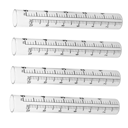 BESPORTBLE Glass Rain Gauge Measuring Tubes 4pcs 12cm Set for Outdoor Rainfall Measurement Accurate Rain Meter Tubes for Garden and Weather Monitoring