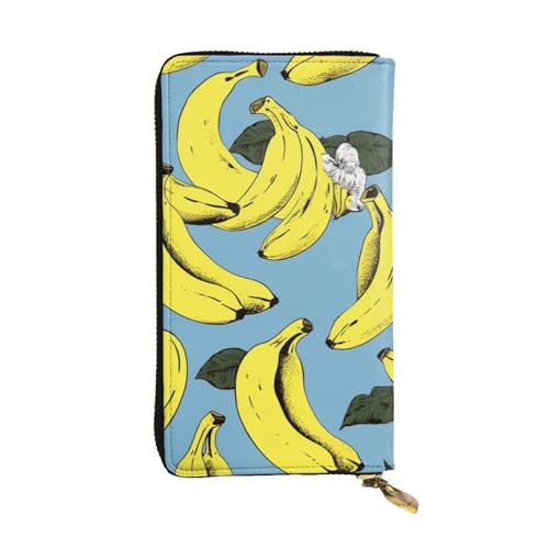 Banana Print Wallet For Women Men Clutch Rfid Blocking Leather Wallets Large Capacity Purse Credit Card Holder Money Case With Zipper Phone Holder Long Travel Purse