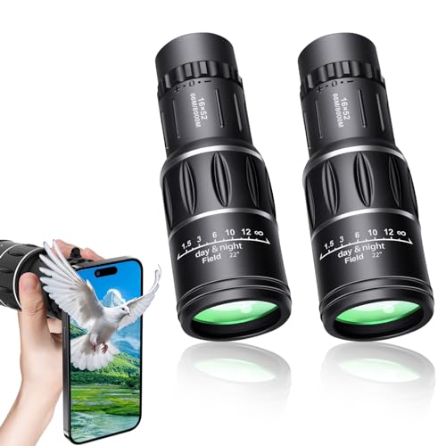 2 Stück 16X52 Monokular Teleskop: Monokulares Teleskop, Hochauflösendes...