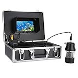 Lapakey 水中釣りドローン 20/30/50m防水魚群探知機HDスクリーンナイトビジョンLCD 7/9インチディスプレイ水中360°自動回転釣りカメラ探知機 視界不良時に適しています ボート釣り用ビジュアル魚群探知機水中釣りカメラ (50m,9インチデ,A)