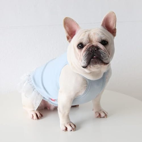 French Bulldog Vest,Dog Cotton Shirt Vest Lightweight Stretchy Dog T-Shirts Sleeveless Vests Breathable Clothes (Lace,X-Large) #TOP1