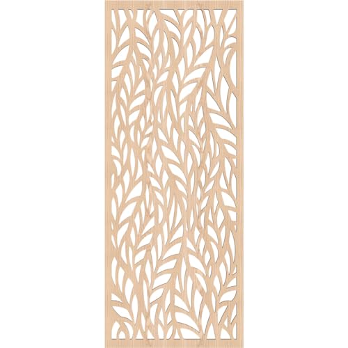 Image of Ortonville Decorative Pierced Fretwork Wood Wall Panels, 13 3 /8 inchW x 34 3 /8 inchH x 1 /4 inchT, Red Oak