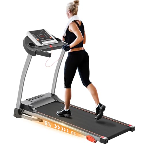 Merax Foldable Electric Treadmill 2.5HP Motorized Running Machine with 12 Perset Programs 300LBS Weight Capacity Walking Jogging Treadmill for Office Home Gym Workout with Incline