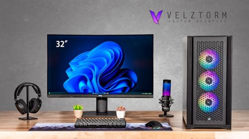 Image of Velztorm iCUE Certified Aciex Custom Built Gaming Desktop PC (Intel i9-13900K, GeForce RTX 5090, 64GB DDR5, 2TB PCIe SSD, RGB Fans, 360mm AIO, 1000W PSU, WiFi 6, Bluetooth 5.2, RJ-45, Win 11 Home)