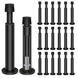 20 Pack Black Door Stops 4.4 Inch Spring Door Stop Wall Mounted Soft Rubber Door Bumper Tips Wall Protector Door Stopper for Bottom of Door