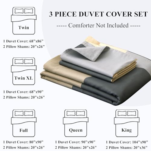 Lifetb TBUSGS11W-3Q Cotton Grid Plaid Duvet Cover Set Queen Modern Reversible Checkered Hotel Quality Zipper Closure Bedding Collection thumb #5