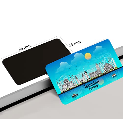Image of dhcrafts Rectangular Rubber Fridge Magnet /Magnetic Card Blue Turkey Istanbul Design Pack of 1 (8.6cm x 5.4cm)