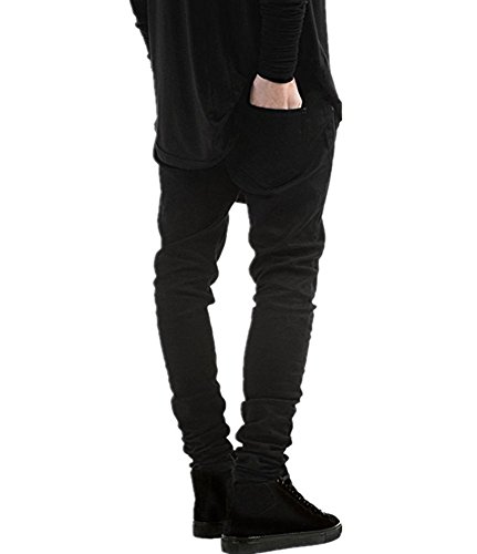Qazel Vorrlon Men's Slim Fit Black Stretch Destroyed Ripped Skinny Denim Jeans W32×32L - Thumbnail 4