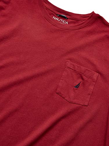 Nautica mens Solid Crew Neck Short-sleeve Pocket T-shirt T Shirt, Barolo, 5X-Large Tall US2