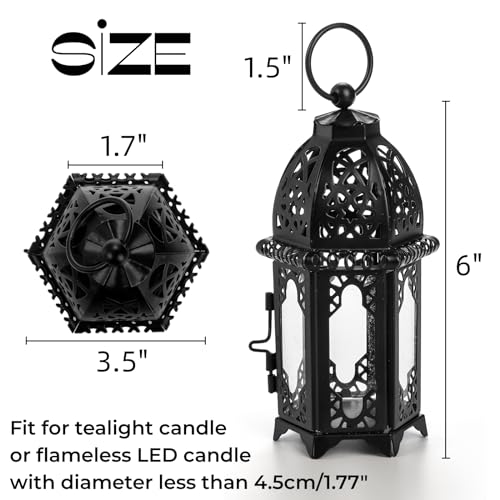 Goaste G-MOROCCANLANTERN-METAL-2C 2 Pack Moroccan Style Candle Lantern thumb #1