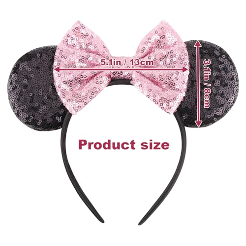 Image of DRESHOW Mouse Ears Bow Headbands Glitter Party Decoration Cosplay Costume for Women