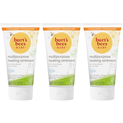 Image of Burt's Bees Baby Multipurpose Healing Ointment with Shea Butter, Face & Body Baby Ointment for Dry Skin, 100% Natural Origin, 4 Oz (Pack of 3)