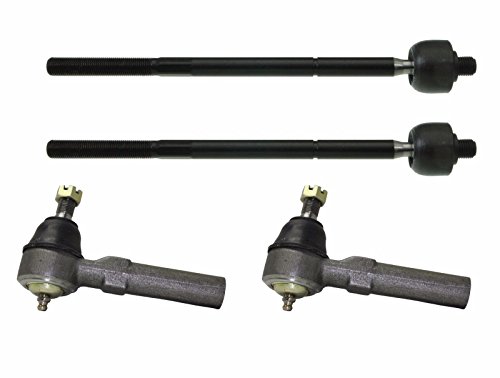 4 Piece Kit Steering Inner and Outer Tie Rod Ends Driver Passenger Side