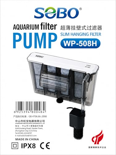 Image of FAH WP-508H Slim Hang on Filter XXL Sobo Power 6.8W Max Flow: 680L /H 2.5Ft to 3.5Ft Aquarium with Adjustable Flow 4 Chambers Silent Filter