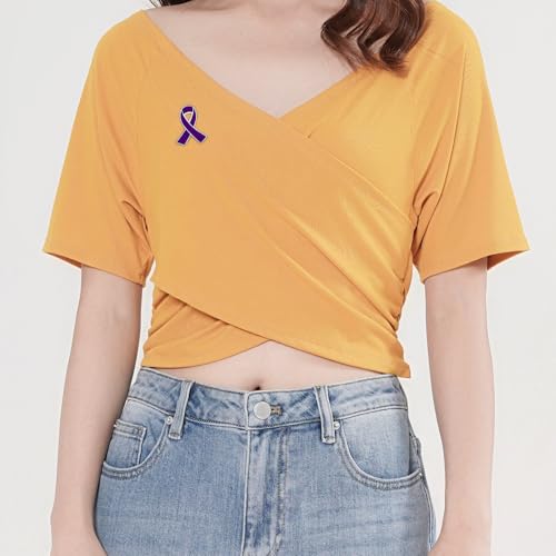 Image of 6Pcs Awareness Enamel Ribbon Lapel Pins Ribbon Brooch Pin for Charity Events Survivor Campaign Party Favors Supplies