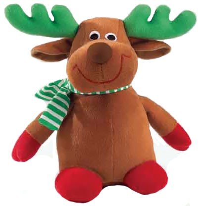 Zanies Plush Holiday Friend Rudolph Dog Toy, 7-1/2-Inch