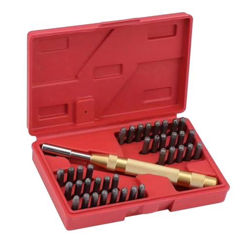 38pcs 3mm革の手紙と数字のスタンプセット番号とレタースタンプレザーパンチ彫刻エンボス加工のための装飾的な印刷アクセサリのためのセット