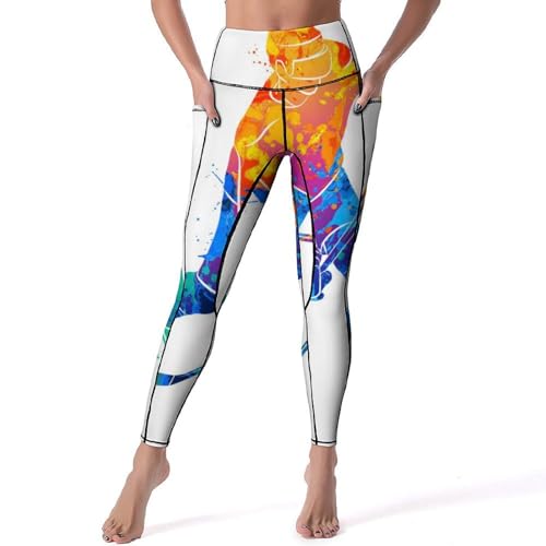Hockey Legging Femmes Taille Haute pour Yoga et Fitness Gym en Taille S