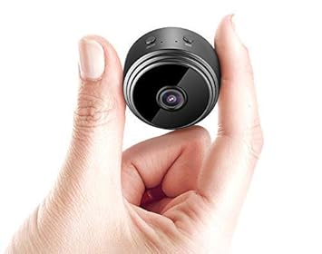 SPY 360 Camera with Audio and Video Live Feed WiFi with Cell Phone App Wireless Recording -1080P HD CC Cams Wireless with Night Vision and Motion Detection Built-in Battery (Black)