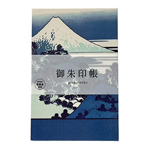 (Bridgehappy) 御朱印帳 御城印 集印帳 御朱印 大判 182×121mm 蛇腹 両面48頁 (富獄三十六景藍)のサムネイル