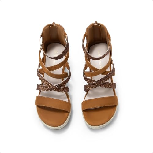 Image of DREAM PAIRS Girls Wedge Sandals Flatform Open Toe Platform Sandals Flower Wedding Party for Little Kid /Big Kid