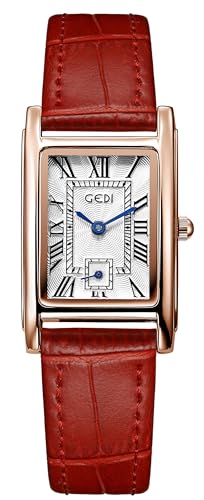Montre rectangulaire vintage en cuir pour les sorties en ville