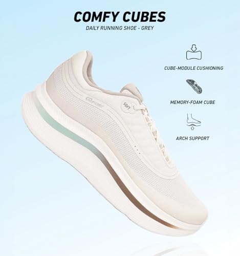 Image of XTEP Comfy Cubes Men's Running Shoes | Memory Foam Arch Support Sneakers | Lightweight Breathable Mesh Sports Shoes