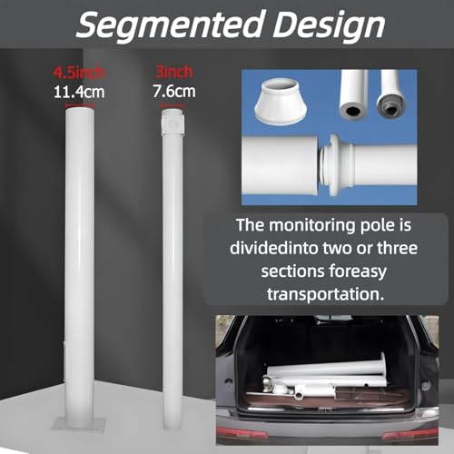 Poteau pour caméra extérieure étanche et support de poteau de surveillance 3m - 6