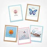 QUALITÄT: hochwertiges 5er Grußkarten Set in Premium Druckqualität, je Motiv 1 Stück mit Umschlag (weiss) im Set